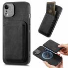 For iPhone XR Retro Leather Card Bag Magnetic Phone Case(Black) - 1