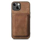 For iPhone 11 Pro Max Retro Leather Card Bag Magnetic Phone Case(Brown) - 2