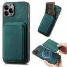 For iPhone 11 Pro Max Retro Leather Card Bag Magnetic Phone Case(Green) - 1