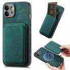 For iPhone 12 Retro Leather Card Bag Magnetic Phone Case(Green) - 1