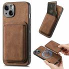 For iPhone 14 Retro Leather Card Bag Magnetic Phone Case(Brown) - 1