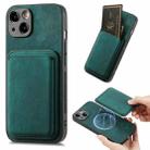 For iPhone 14 Plus Retro Leather Card Bag Magnetic Phone Case(Green) - 1