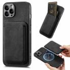 For iPhone 14 Pro Retro Leather Card Bag Magnetic Phone Case(Black) - 1