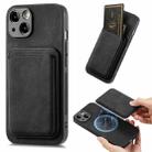 For iPhone 15 Retro Leather Card Bag Magnetic Phone Case(Black) - 1