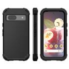 For Google Pixel 8a 3 in 1 Silicone Hybrid PC Shockproof Phone Case(Black) - 1