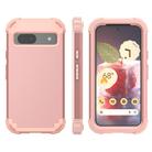 For Google Pixel 8a 3 in 1 Silicone Hybrid PC Shockproof Phone Case(Rose Gold) - 1