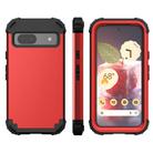 For Google Pixel 8a 3 in 1 Silicone Hybrid PC Shockproof Phone Case(Red) - 1