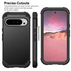 For Google Pixel 9 Pro XL 3 in 1 Silicone Hybrid PC Shockproof Phone Case(Black) - 2