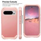 For Google Pixel 9 Pro XL 3 in 1 Silicone Hybrid PC Shockproof Phone Case(Rose Gold) - 2