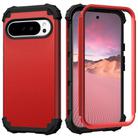 For Google Pixel 9 Pro XL 3 in 1 Silicone Hybrid PC Shockproof Phone Case(Red) - 1