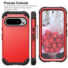 For Google Pixel 9 Pro 3 in 1 Silicone Hybrid PC Shockproof Phone Case(Red) - 2