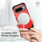 For Google Pixel 9 Pro 3 in 1 Silicone Hybrid PC Shockproof Phone Case(Red) - 3