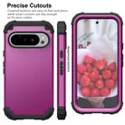 For Google Pixel 9 Pro 3 in 1 Silicone Hybrid PC Shockproof Phone Case(Dark Purple) - 2