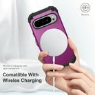 For Google Pixel 9 Pro 3 in 1 Silicone Hybrid PC Shockproof Phone Case(Dark Purple) - 3