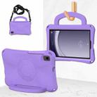 For Samsung Galaxy Tab A9 8.7 SM-X110/X115 Handle Football Shaped EVA Shockproof Tablet Case(Light Purple) - 1