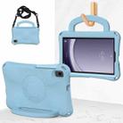 For Samsung Galaxy Tab A9 8.7 SM-X110/X115 Handle Football Shaped EVA Shockproof Tablet Case(Light Blue) - 1
