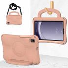 For Samsung Galaxy Tab A9 8.7 SM-X110/X115 Handle Football Shaped EVA Shockproof Tablet Case(Light Pink) - 1