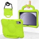 For Samsung Galaxy Tab A9+ 10.95 2023 Handle Football Shaped EVA Shockproof Tablet Case(Grass Green) - 1