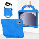 For Samsung Galaxy Tab A9+ 10.95 2023 Handle Football Shaped EVA Shockproof Tablet Case(Blue) - 1