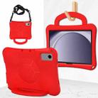 For Samsung Galaxy Tab A9+ 10.95 2023 Handle Football Shaped EVA Shockproof Tablet Case(Red) - 1