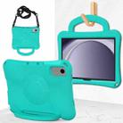 For Samsung Galaxy Tab A9+ 10.95 2023 Handle Football Shaped EVA Shockproof Tablet Case(Mint  Green) - 1