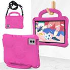 For Samsung Galaxy Tab S9 FE 11 X510 2023 Handle Football Shaped EVA Shockproof Tablet Case(Rose Red) - 1