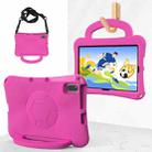 For Samsung Galaxy Tab S6 Lite 10.4 2020 Handle Football Shaped EVA Shockproof Tablet Case(Rose Red) - 1