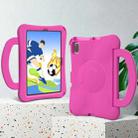 For Samsung Galaxy Tab S6 Lite 10.4 2020 Handle Football Shaped EVA Shockproof Tablet Case(Rose Red) - 3