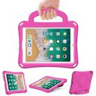 For iPad 9.7 2017/2018 / Air 2 / Air Handle Football Shaped EVA Shockproof Tablet Case(Rose Red) - 1