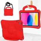 For iPad 10.2 2019/2021/2022 Handle Football Shaped EVA Shockproof Tablet Case(Red) - 1