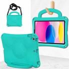 For iPad 10.2 2019/2021/2022 Handle Football Shaped EVA Shockproof Tablet Case(Mint  Green) - 1