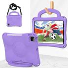 For iPad Air 11 2024 Handle Football Shaped EVA Shockproof Tablet Case(Light Purple) - 1