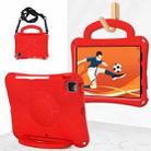 For iPad Air 11 2024 Handle Football Shaped EVA Shockproof Tablet Case(Red) - 1