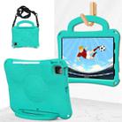 For iPad Air 11 2024 Handle Football Shaped EVA Shockproof Tablet Case(Mint  Green) - 1