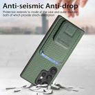 For Samsung Galaxy S21+ 5G Carbon Fiber Card Bag Fold Stand Phone Case(Green) - 4