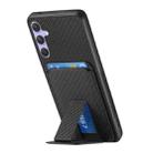 For Samsung Galaxy S25 5G Carbon Fiber Card Bag Fold Stand Phone Case(Black) - 3