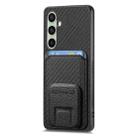 For Samsung Galaxy A36 Carbon Fiber Card Bag Fold Stand Phone Case(Black) - 2