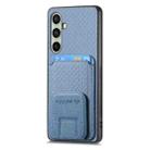For Samsung Galaxy A56 5G Carbon Fiber Card Bag Fold Stand Phone Case(Blue) - 2