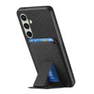 For Samsung Galaxy A56 5G Carbon Fiber Card Bag Fold Stand Phone Case(Black) - 3