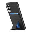 For Samsung Galaxy S25 Edge 5G Carbon Fiber Card Bag Fold Stand Phone Case(Black) - 3