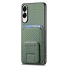 For Samsung Galaxy S25 Edge 5G Carbon Fiber Card Bag Fold Stand Phone Case(Green) - 2