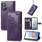 For ZTE Blade L220 Mandala Flower Embossed Leather Phone Case(Purple) - 1