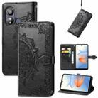 For ZTE Blade L220 Mandala Flower Embossed Leather Phone Case(Black) - 1
