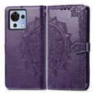 For ZTE Blade V50 Vita Mandala Flower Embossed Leather Phone Case(Purple) - 1