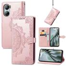 For ZTE Libero 5G IV Mandala Flower Embossed Leather Phone Case(Rose Gold) - 1