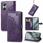 For ZTE Libero 5G IV Mandala Flower Embossed Leather Phone Case(Purple) - 1