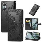 For ZTE Libero 5G IV Mandala Flower Embossed Leather Phone Case(Black) - 1