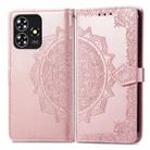 For ZTE Blade A73 4G Mandala Flower Embossed Leather Phone Case(Rose Gold) - 1