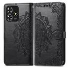 For ZTE Blade A73 4G Mandala Flower Embossed Leather Phone Case(Black) - 1