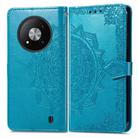 For ZTE Blade A73 5G Mandala Flower Embossed Leather Phone Case(Blue) - 1